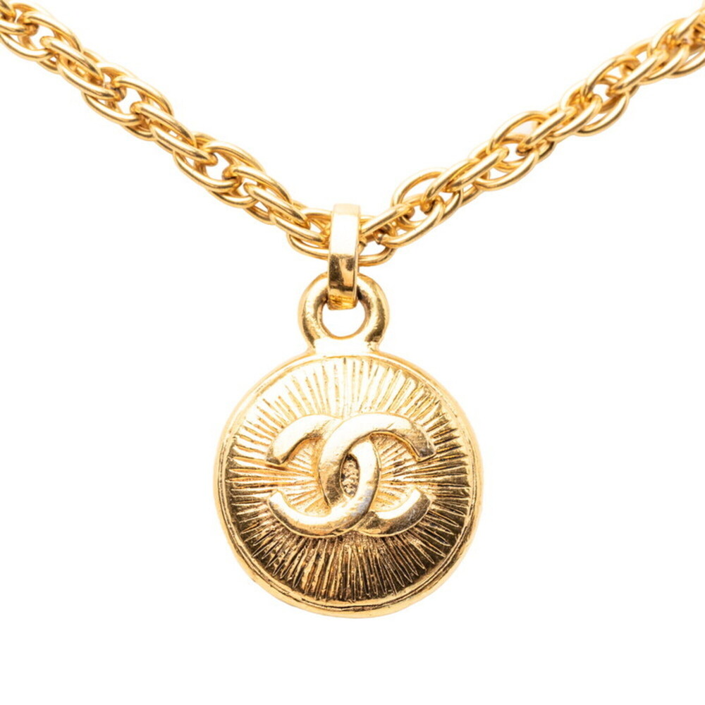 CHANEL Vintage Gold Logo Necklace